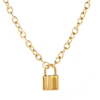 Padlock Pendant Choker Necklace